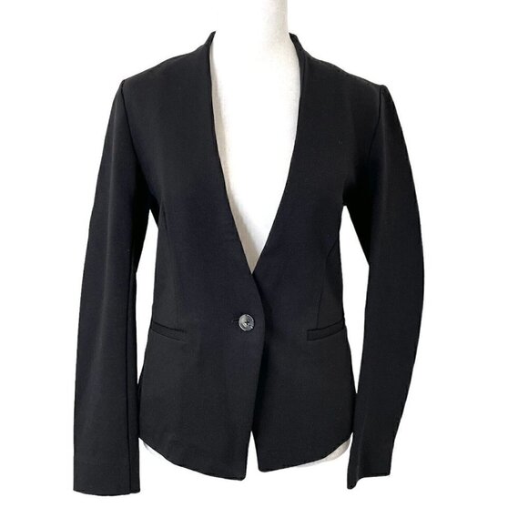 *Rachel Roy Ponte Knit Blazer Jacket Office Minimalist Classic Black size Small - Picture 1 of 4